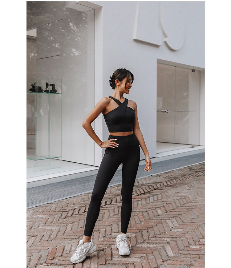 Women Outfit Jogger Yoga Bra Pants Sets High Waist Nylon Yoga Sports Raising Hips Gym Wear Legging Elastic Fitness Tights Workout set
