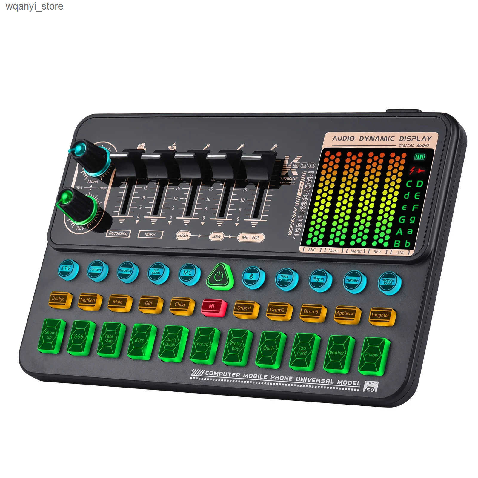 Sound Cards SK500 portable sound card speech converter device audio mixer kit microphone stand for computer live streaming online sound mixer L240910