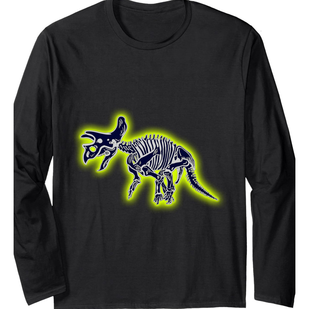 Long Sleeve Shirts for Men sweatshirt T-rex Dinosaur Skeleton Fun Cool Jurassic Gift Long Sleeve Tee Streetwear Casual tops clothes Fashion Trends