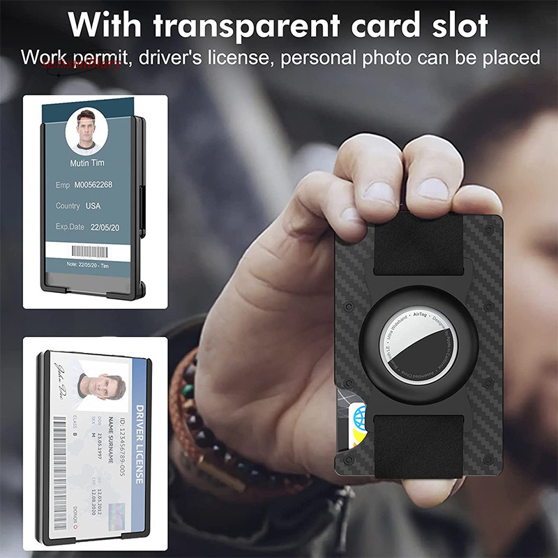 Aluminum alloy Air tag tracker men's wallet with transparent window business holder card bag #33 swissmilitary