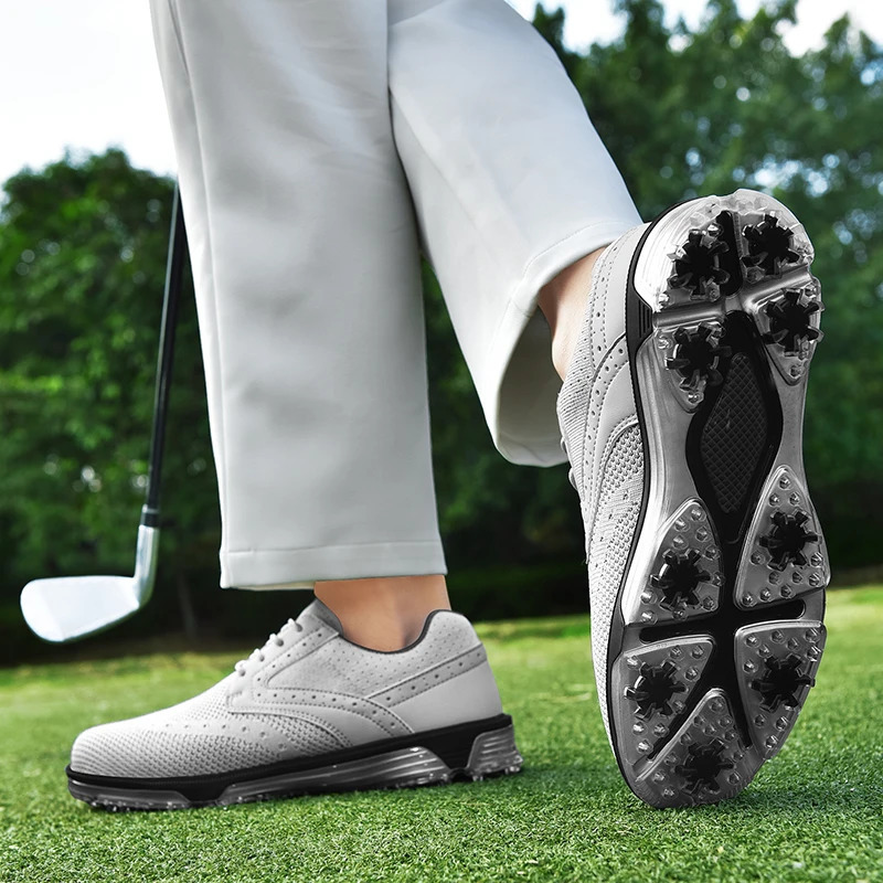 Golf Shoes Men Mesh Breathable Comfortable Sneakers Outdoor Walking Anti Slip Athletic Golfer Train Footwear Size 4047# 241118