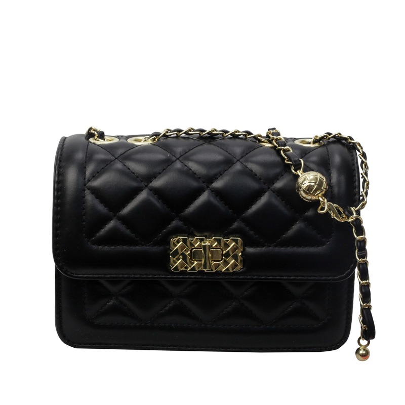 Lingge Fashion Versatile Chain Crossbody Bag Single Shoulder Underarm Bag.