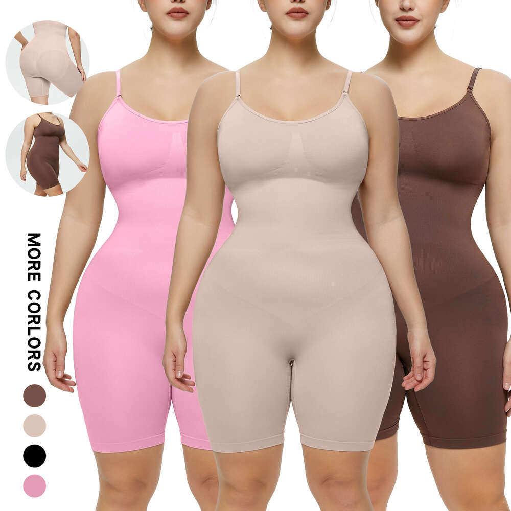 Large Size Postpartum Buttocks Lifting Seamless Shapewear for Women's Corsets, Full Suspender, Belly Tightening, and Body Beautifying Jumpsuit F4