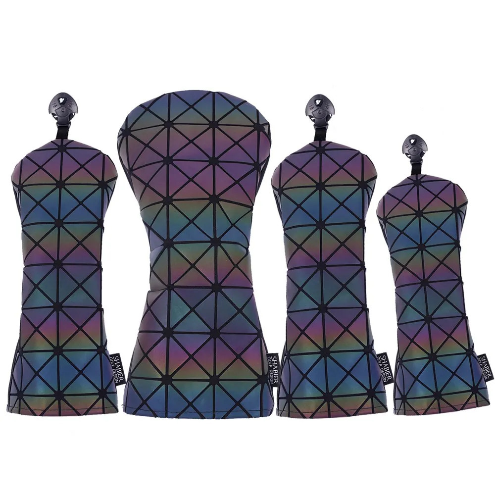 White Laser Premium Leather Head Covers Set Golf Club Headcovers for Driver Fairway Hybrid Wood Head covers with Number Tags 240415
