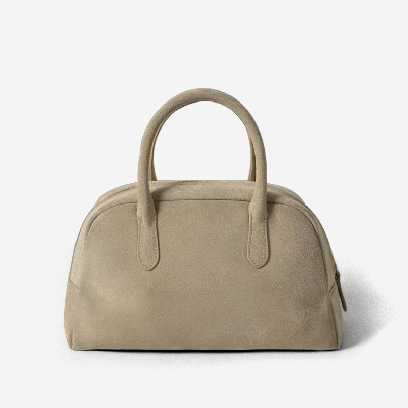 Genuine Suede Leather Top Handle Purse For Women Design Vintage Boston Handbag Fashion Bohemian Lady Phone Bag Check BagVoyage