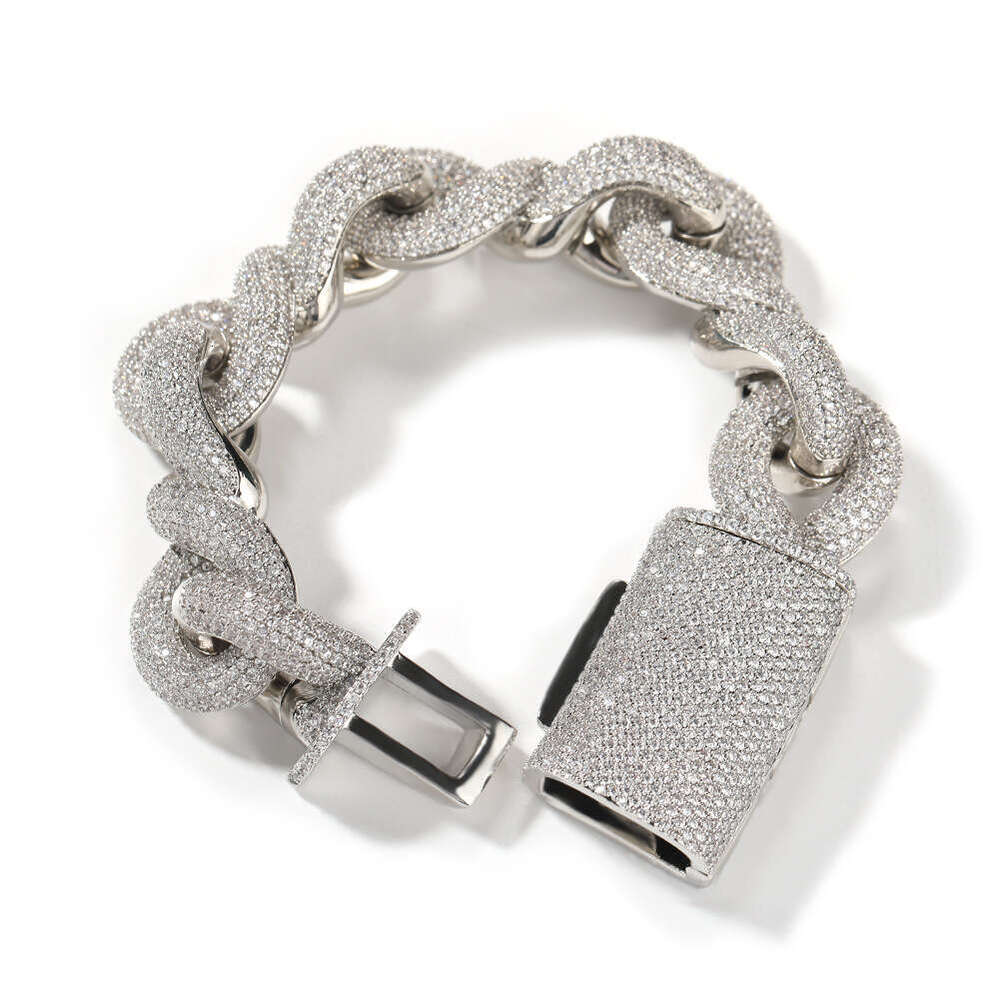 Wholesale 10K 14K Solid Real Gold 8MM Cuban Link Chain Bracelet Iced Out Hip Hop Moissanite Necklace Fine Jewelry Men Women N24