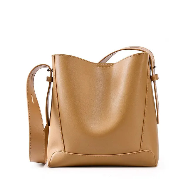 Cowhide Women's Shoulder Bag Fashion Trend Designer Bucket Large Capacity Genuine Leather Women Crossbody Bags Check BagVoyage