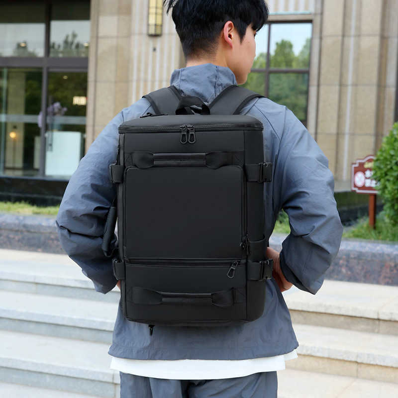 New Men's and Women's Travel Backpack Business Large Capacity Laptop Backpack Multi functional Single Shoulder Crossbody Bag
