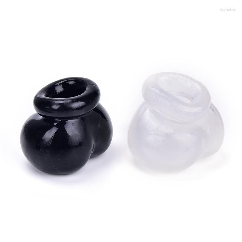 Cockrings 2PCS/1PCS Male Soft Comfortable Silicone Bull Bag Ball Stretcher Snug Scrotum Ballstretcher Ballsack Testicle Bondage Sex ToysCock