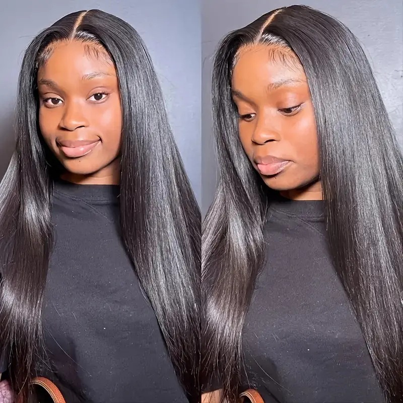 36 Inch Ombre Blonde Straight Hair Look Like Human Hair Wigs Highlight Brazilian Glueless Body Wave Lace Front Wigs Synthetic Wig With Baby Hair For W
