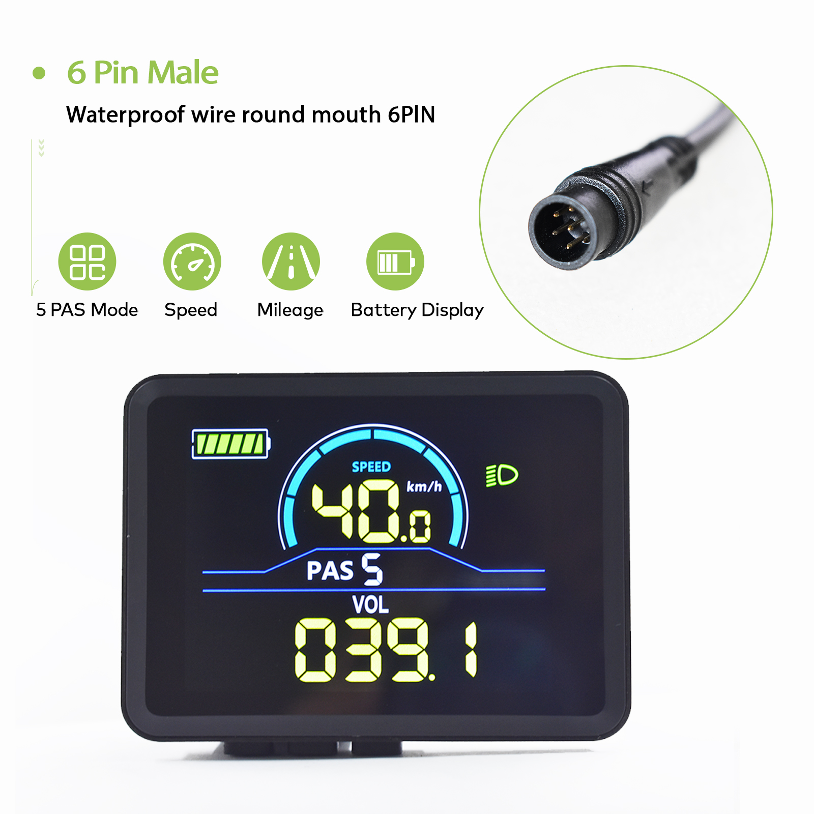Electric Bike Computer with LCD Display - Compatible with 24V-72V Bicycles & USB Connection for Mountain Electric Riding