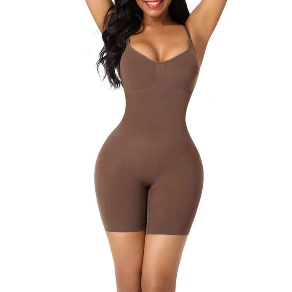 One Piece Shapewear with Tucked in Abdomen, Lifted Buttoc, Flat Corner Pants, Open Crotch, Postpartum Slimming Clothes, Chest Support, F41817