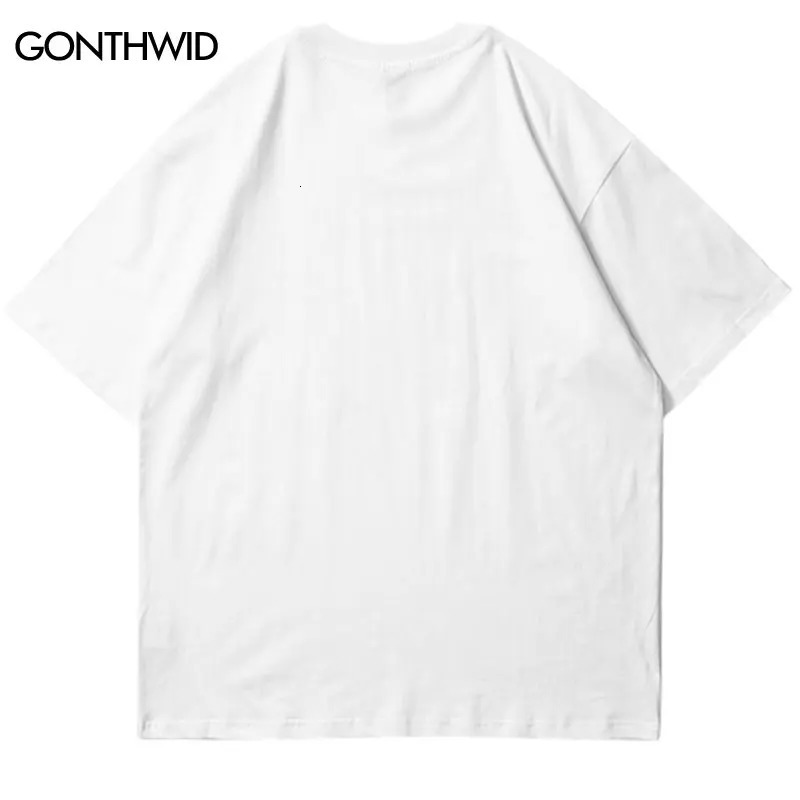 Men Hip Hop T Shirt Streetwear Dark Style Shadow Printed T-Shirt Summer Short Sleeve Tshirt Harajuku Cotton Tops Tees Black 240409