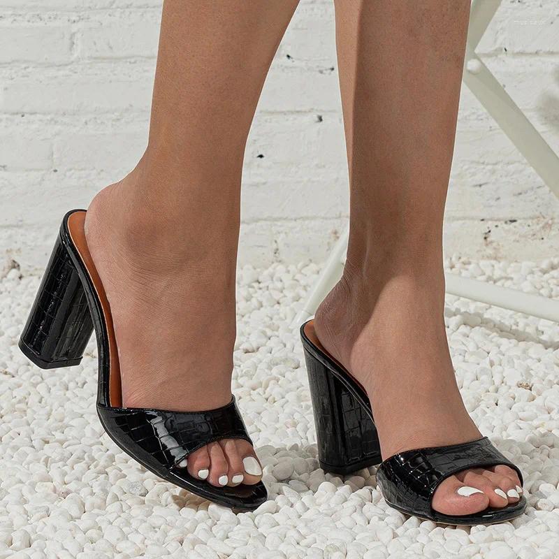 Slippers 2024 Summer Women 10cm High Heels Round Toe Soft Leather Designer Sandals Party Elegant Snake Print Purple Gold Shoes