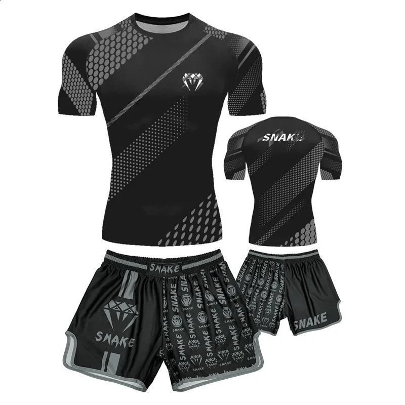 2024 MMA Boxing Short Sleeve Childrens Suit Sports Mens and Womens Fighting Breathable Quick Drying Training Set 241116