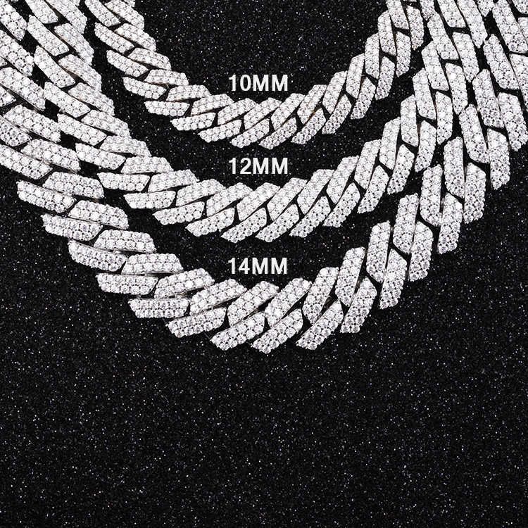 Designer cuban k chain necklace for men women plated gold sier wide 12mm 14mm moissanite dia hip hop mens jewelry personalize choker good