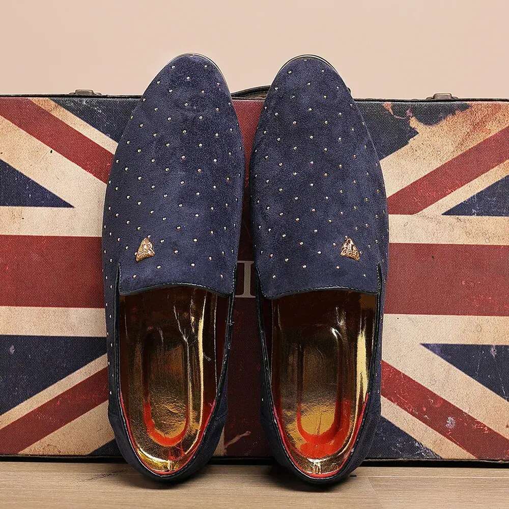 Men Leather Dress for Man Slip on Loafers Elegant Fashion Men's Flats Club Party Shoes Male atos Hombre 47f6