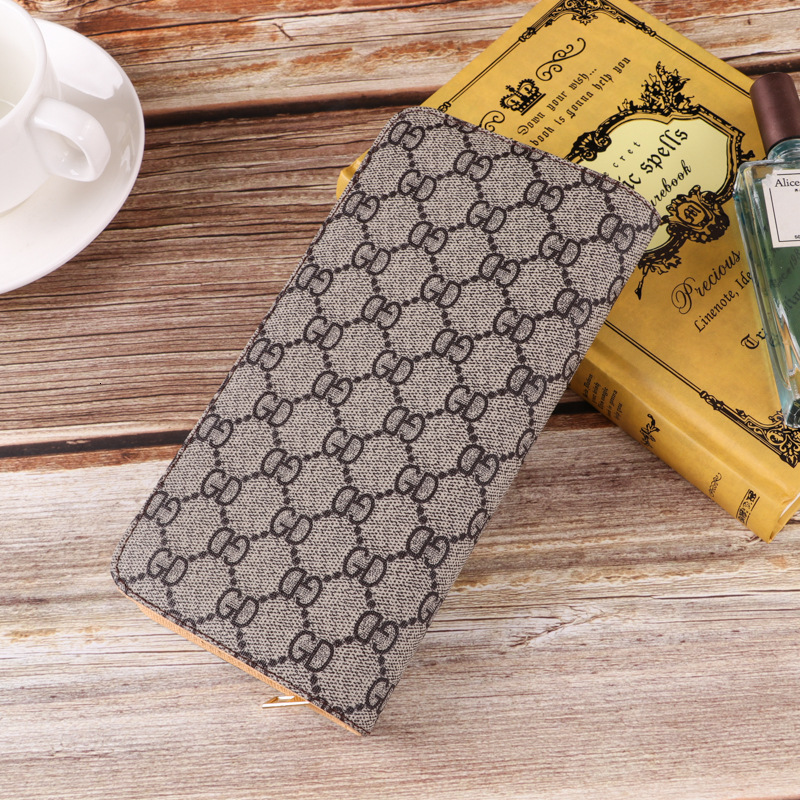 Old pattern womens single zipper wallet with multiple card slots long multi-functional card bag zero wallet hand-held