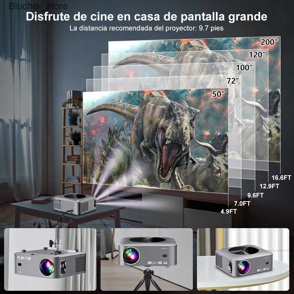 Projectors GOOJODOQ Mini X1 Projector 1080P 2k 4K Ultra HD 19201080 Wifi6 12000ANSI H700 BT4.0/5.0 Home Theater Outdoor Smart Projector J241118