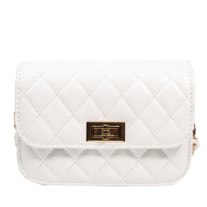 Diamond Plaid Solid Color Fashionable Simple Single Shoulder Crossbody Bag.