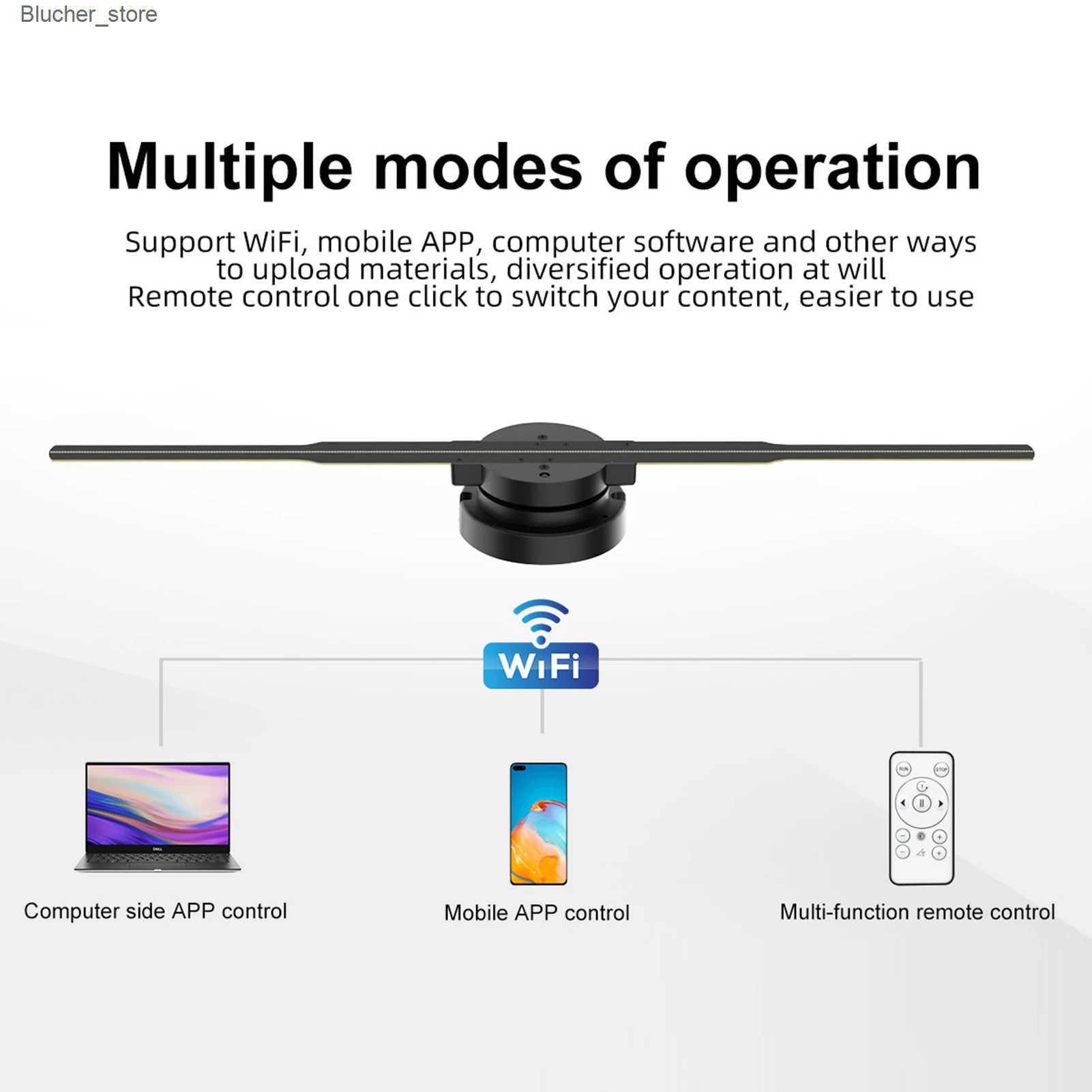 Projectors PD42 3D Hologram Projector Advertising Display Fan Wall-mounted Player 3D Naked Eye HD LED Photo Video Fan with 244pcs LED Light J241118