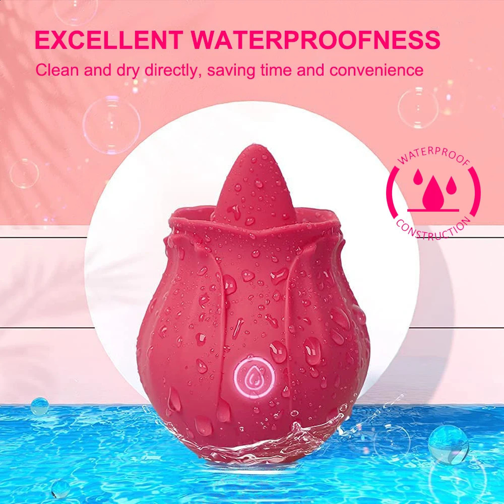 Powerful Rose Tongue Licking Vibrator for Women G Spot Female Clitoris Oral Stimulator Vagina Sucking Massager Adult Sex Toys 241205