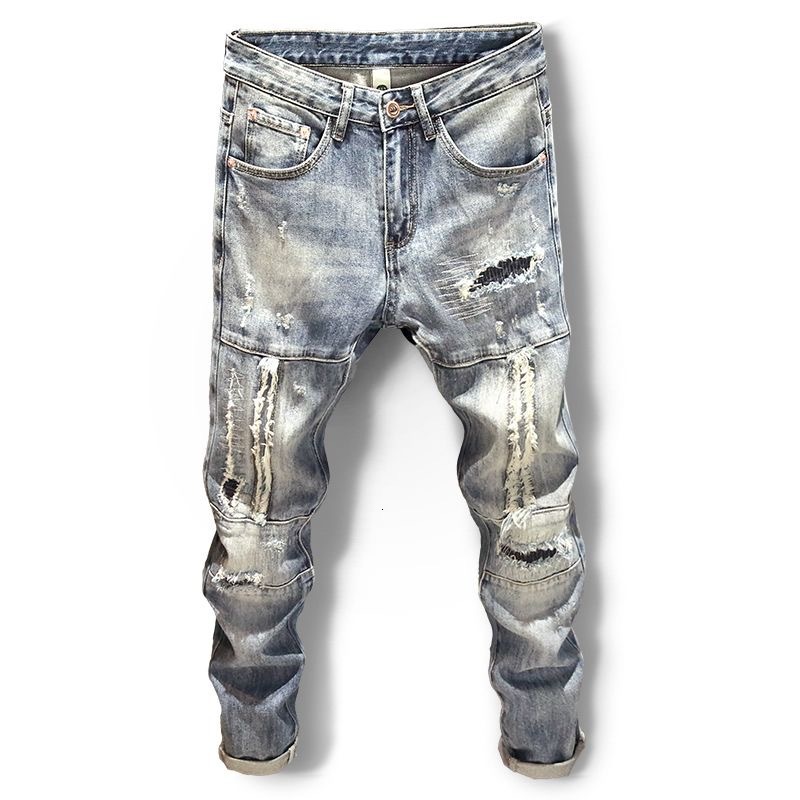 Spring And Autumn New Classic Fashion Trend Ripped Jeans Men's Casual Elastic Comfortable High-Quality Trousers 28-36