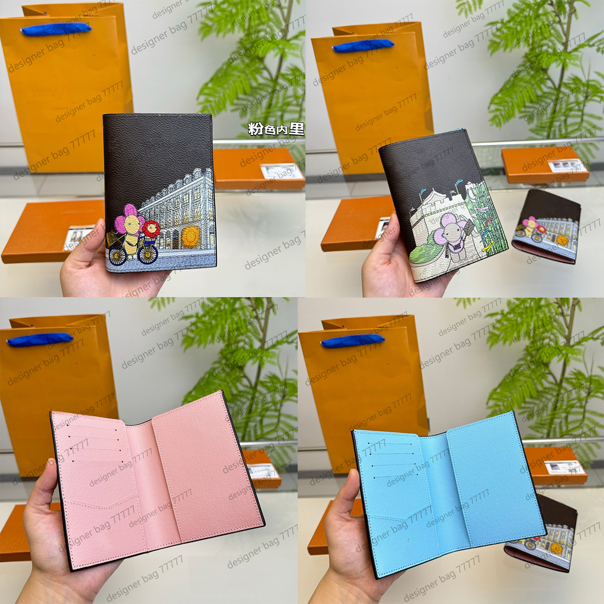 Passport Holder Designer Wallets for man women Fashion and luxury leather passport cover Cardholder Can hold credit card business card passport. with box