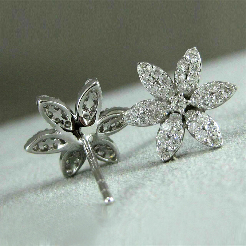 2024 Stud Earrings: Sterg Sier Pave White CZ Dia Snow wer dh910320090