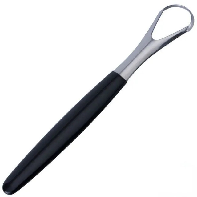 Stainless Steel Tongue Scraper Oral Cleaner Brush Fresh Breath Cleaning Coated Toothbrush Hygiene Care Tools Raspador De Lengua De Acero Inoxidable