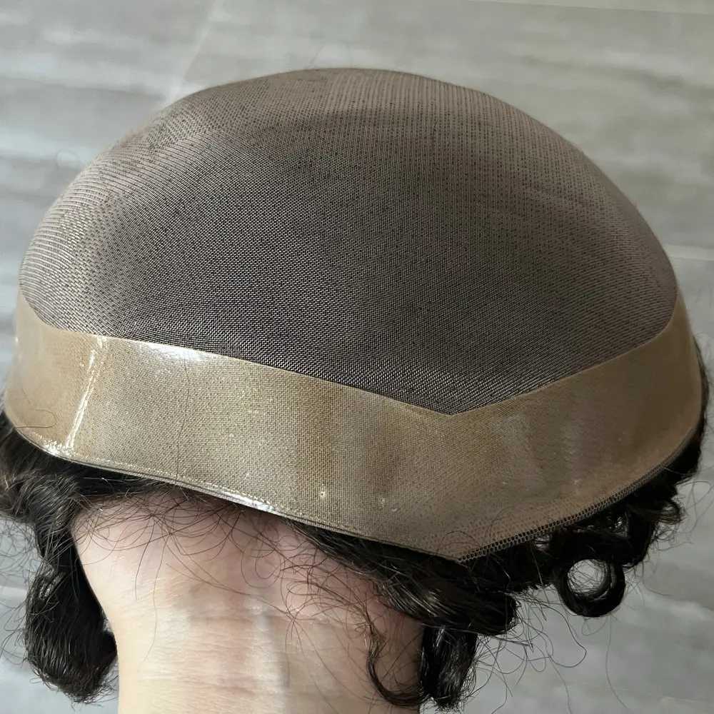 20mm Curled Toupee Mens Wig Beauty Hair M Single Bottom Mens Waist Prothesis Durable Mens Hair System Mens Hair M241118