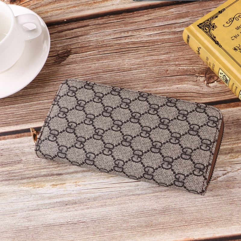 Womens purse in hand convenient storage bag multi card slot old pattern zipper bag