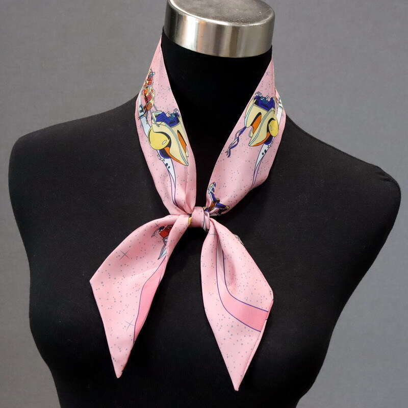 New Cloud Double layered Twill Small Thin Narrow Scarf Versatile Silk Ribbon Long Strip