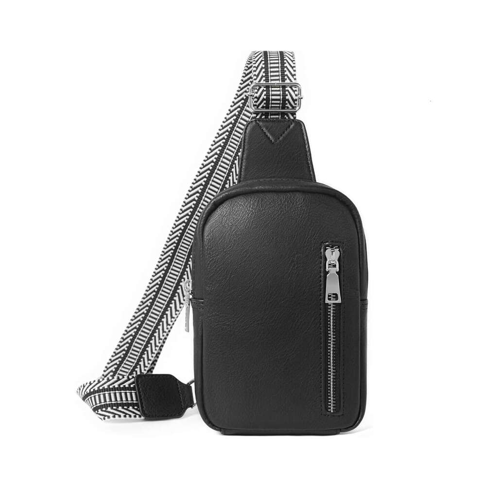Hot selling unisex shoulder crossbody simple and high-end motorcycle PU texture chest bag, Guangzhou