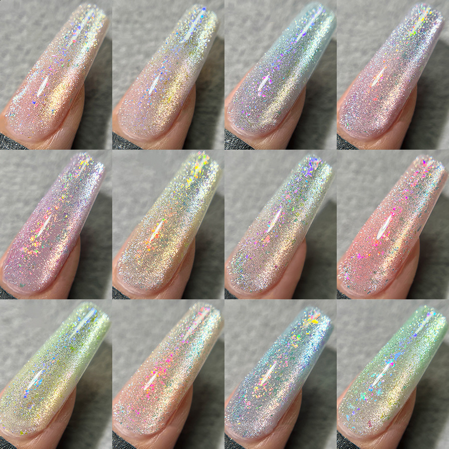 Nail polish set Colorful solid summer dream aurora slightly drunk powder blusher exploding glitter multi color nail polish