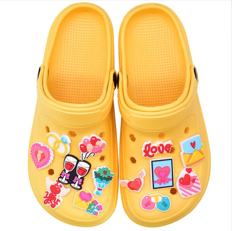 Shoe Parts Accessories valentine's day shoes flower clog shoes flower buckle shoes accessories