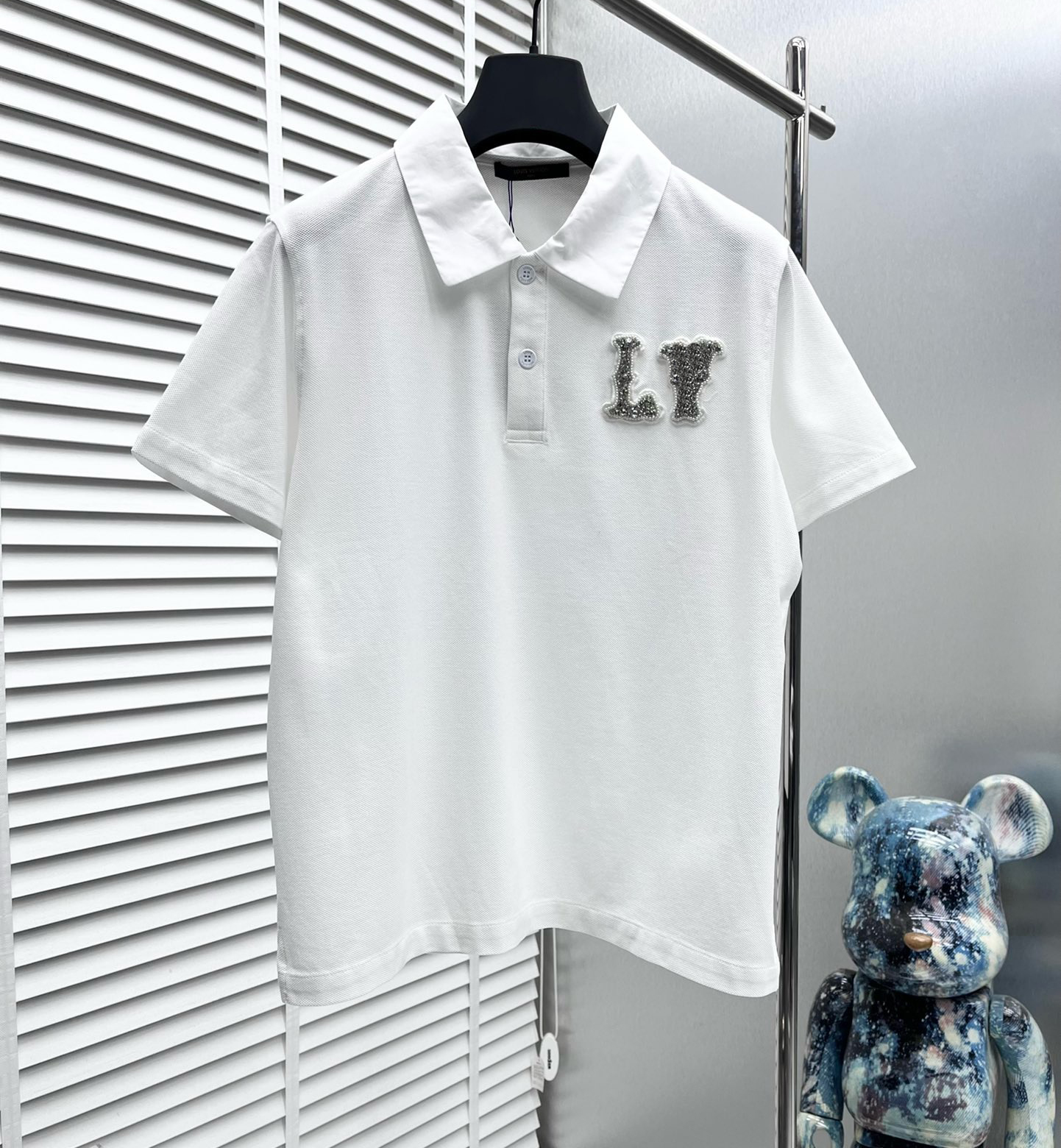 mens tshirts round neck embroidered and printed polar style summer wear with street pure cotton t-shirts R ceY
