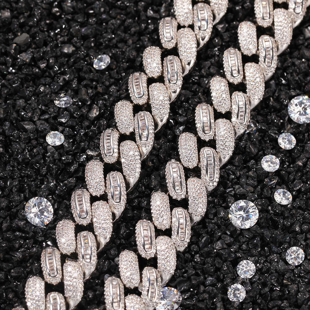 Wholesale 10K 14K Solid Real Gold 8MM Cuban Link Chain Bracelet Iced Out Hip Hop Moissanite Necklace Fine Jewelry Men Women N26