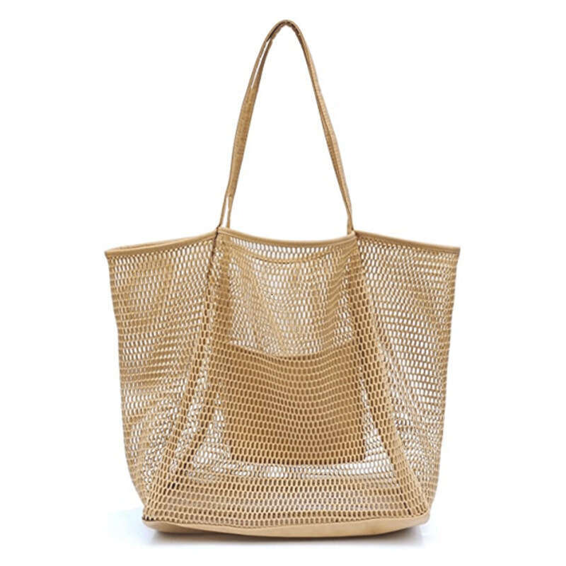 Hot selling summer shoulder mesh beach bag women's shopping handbag Shiling