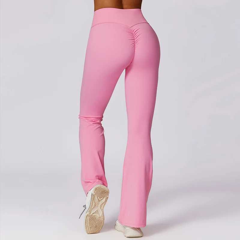 New Arrival Wide and powerful gym workout fitting Flare pants high waisted Fitn workout leggings running pants warm push yoga pants Z241119