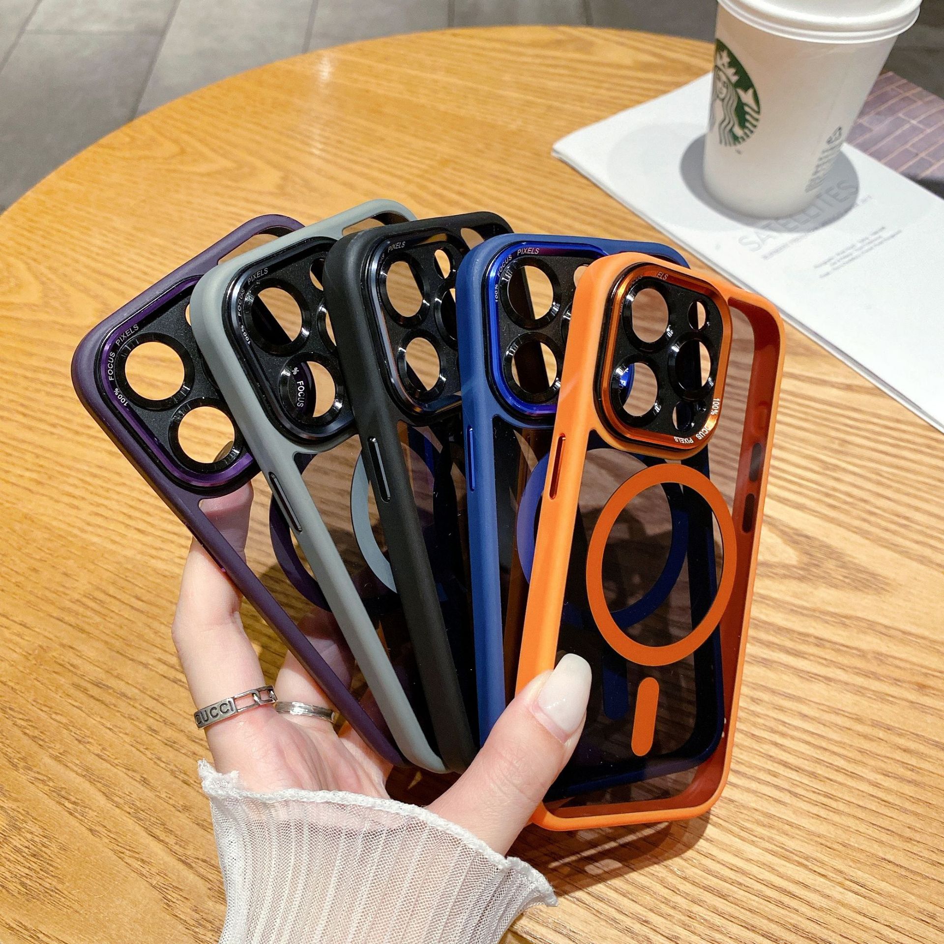 Strong Magnetic Transparent Acrylic Hard Phone Case Camera Protector Metal Keys Slim Shield for iPhone 16 15 14 13 12 11 Pro Max 16E