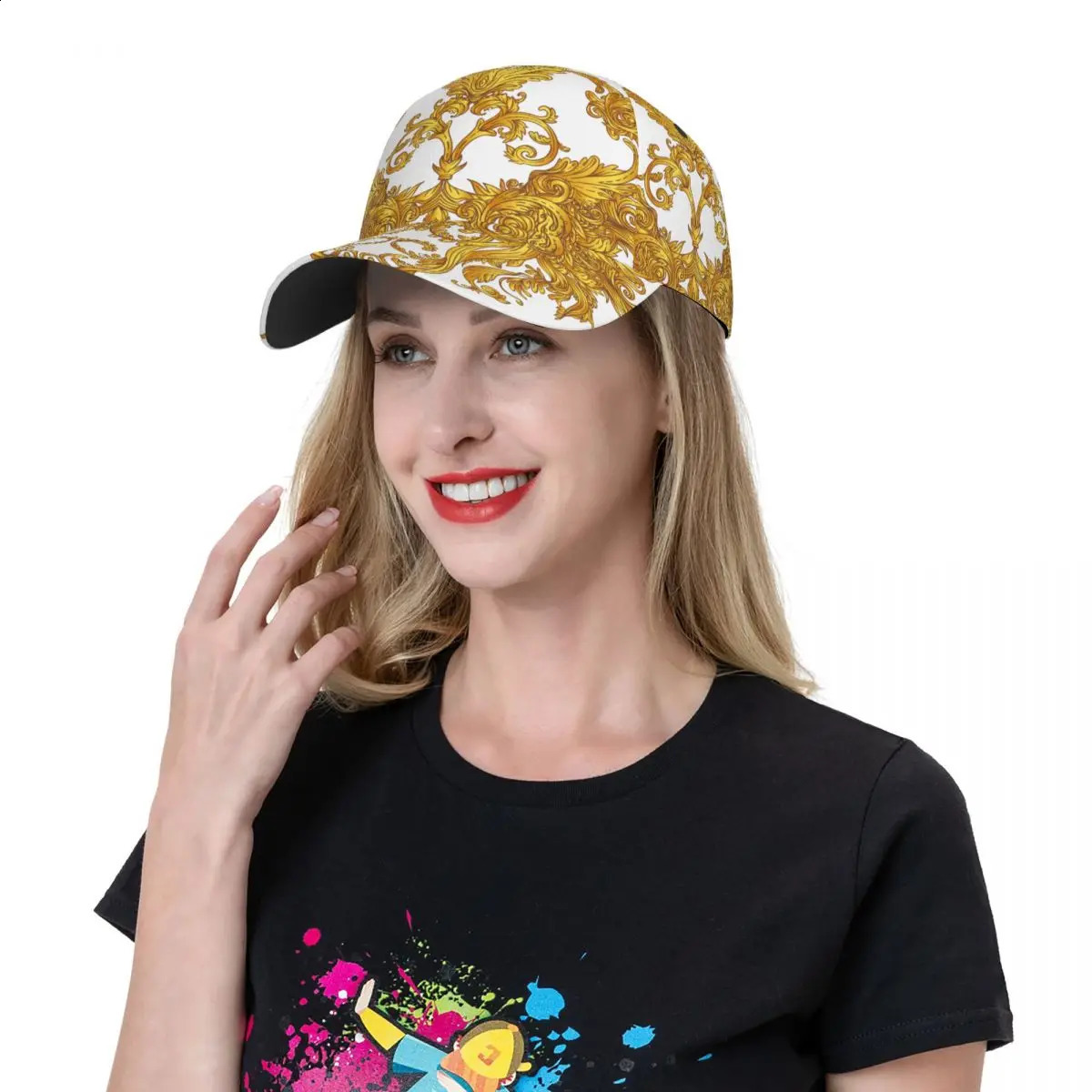 Golden Baroque Outdoor Sports Hat Baseball Hat Mens Visor Hat Baseball Hat Street Hip Hop Hat Golf Hat Mens 241119