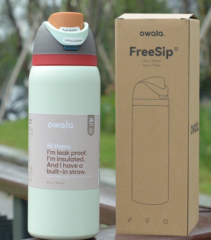 Owala DHL Freesip Insulated Stainless Steel Tumblers With Straw For Travel Mugs School Sports Water Bottles 24Oz 32Oz 0113