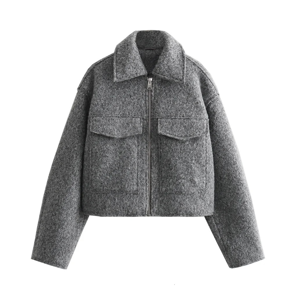 ZAR * Spring/Summer Womens European and American Style Casual Versatile Loose Beaded Leather Short Jacket Coat 240408