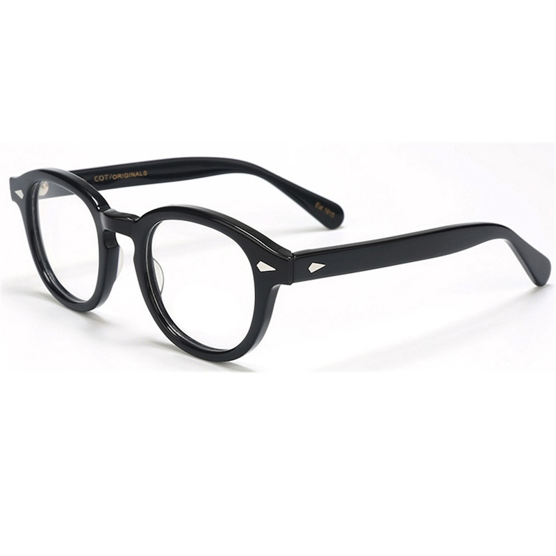 LEMTOSH Acetate Glasses Johnny Depp Optical Prescription Frame Men Women Round Vintage Glasses Reading Handmade Women Spectacle Frame Tortoise Clear L
