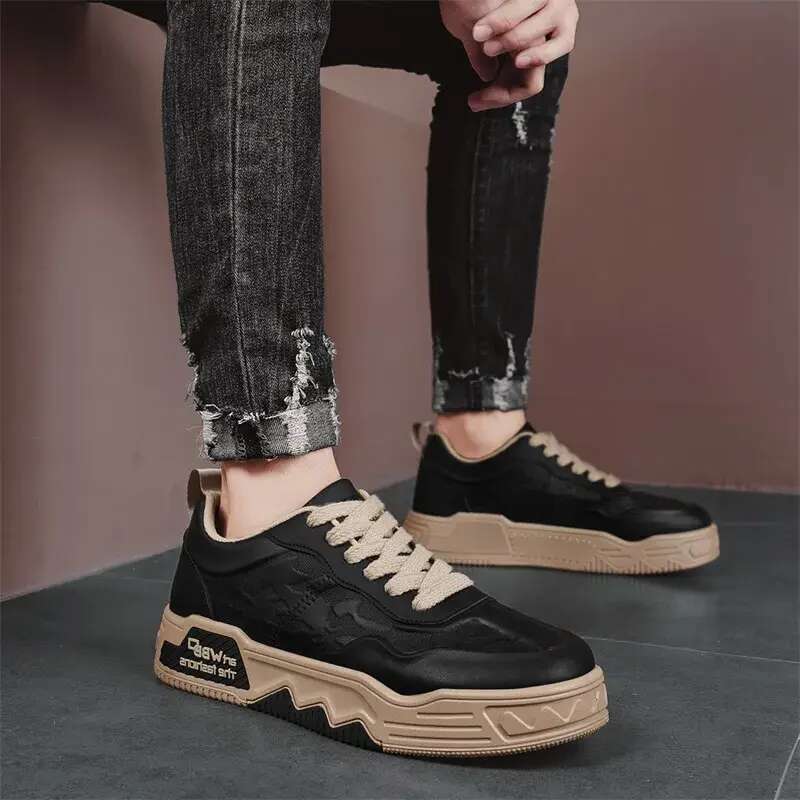 CYYTL Skateboard Shoes Leather Mens Sneakers Casual Outdoor Platform Fashion Designer Sports Walking Running Work Tennis f8c9