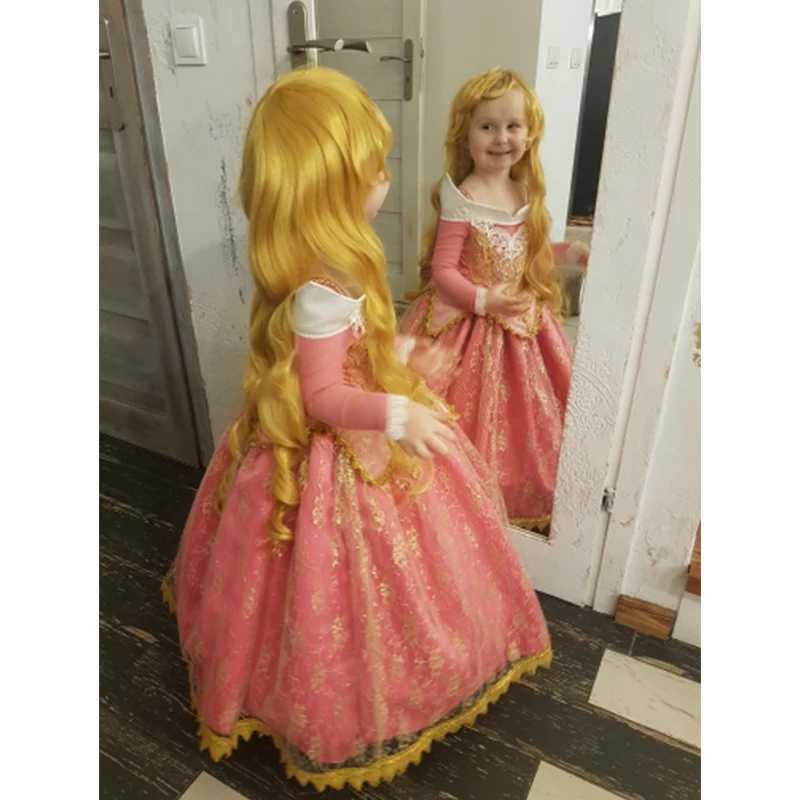 Fancy Girl Princess Long Hair Princess Wig Childrens Birthday Party Halloween Dress Up Childrens Little Mermaid Elsa Aurora Snow White Hair W241119