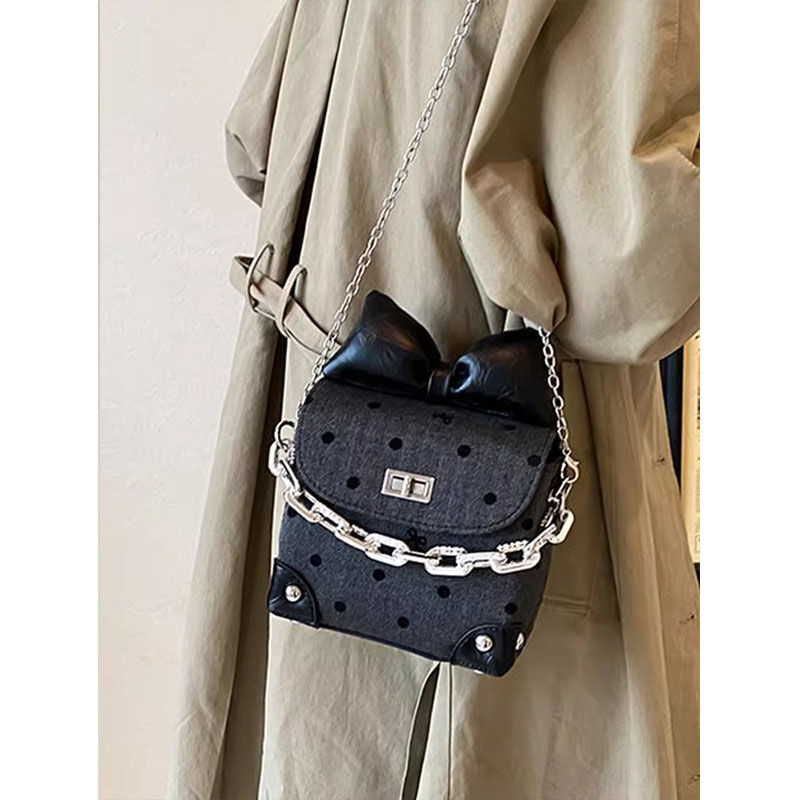 New fashion polka dot small square Korean version niche high end trend shoulder trend bag leisure designer crossbody bag handbag