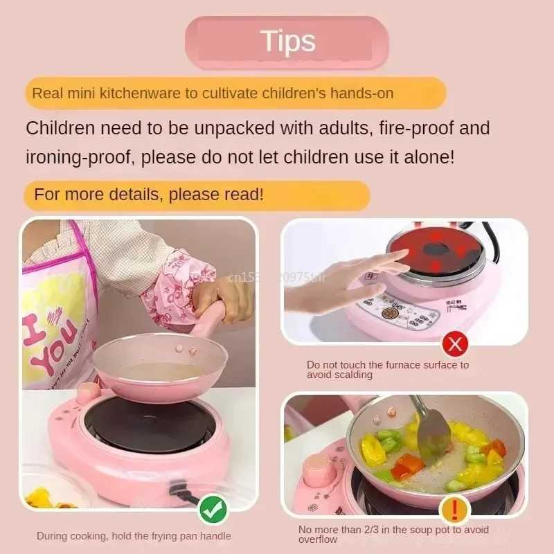 New fun kitchen toys for girls to cook mini kitchen items real cooking home toy sets birthday gifts for girls toy kitchen accessories W241119