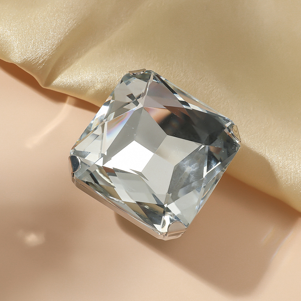 Cluster Rings Y2K 5PCS/LOT Colorful Open Adjustable Square Rhinestone Ring Fashion Jewelry Accessory For Party